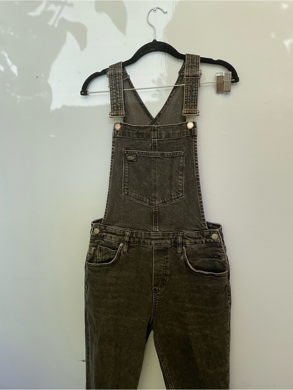 Superdry Washed Black Denim Overalls